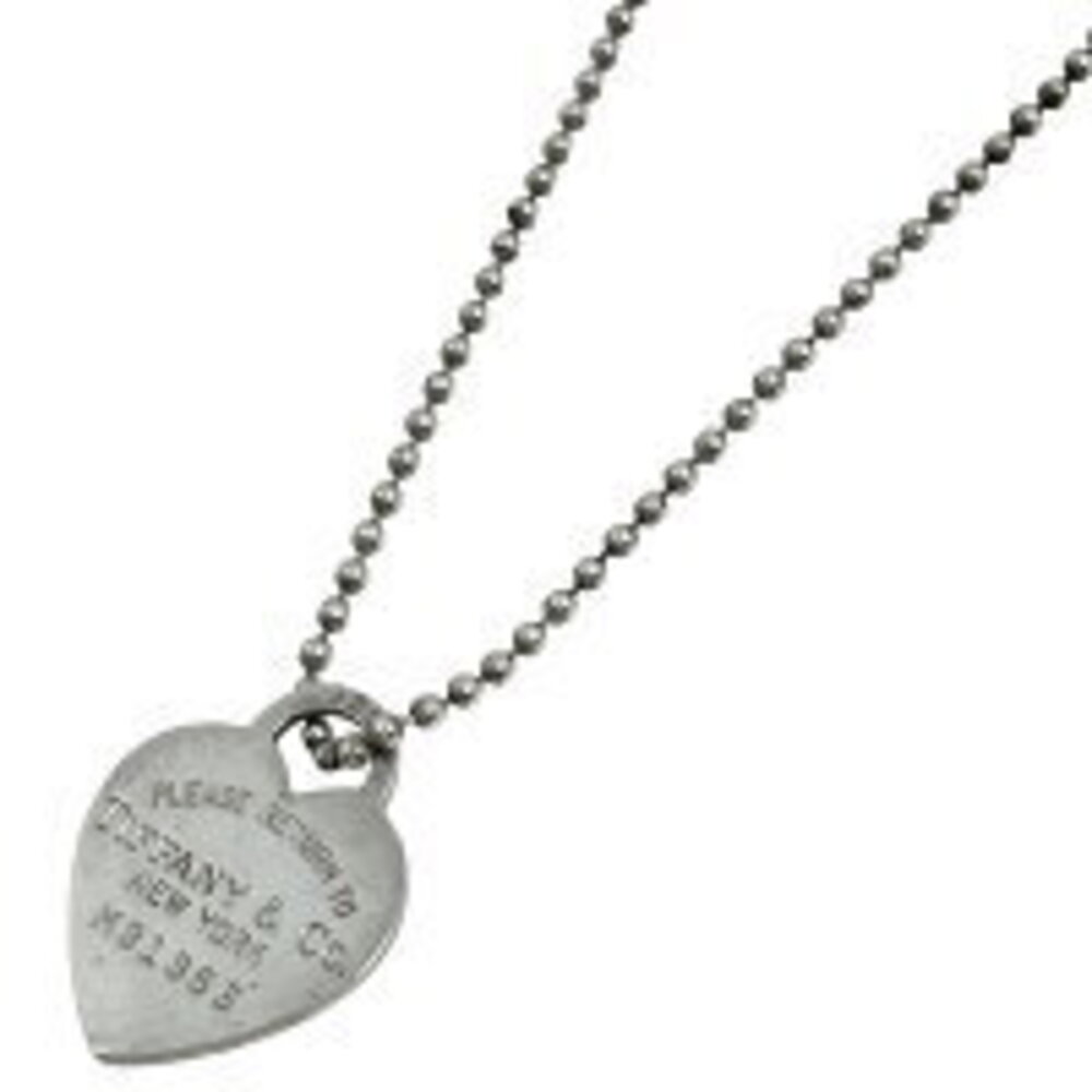 Tiffany Co to Necklace Long Heart Silver